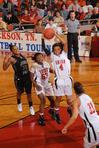 03/78/10 - Jessica Graves, senior journalism major, grabs a rebound in the Second Round game of the NAIA National Tournament against Southern Polytechnic State University. The Lady Bulldogs won 70-47.