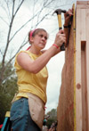 Freshman social work major Leah Taylor spent her spring break as part of one of the eleven GO Trip teams for GO Habitat For Humanity in Georgia building a house for a needy family. - Photo by Uncredited