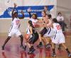 The Lady Bulldogs play defense against Oklahoma Christian University in the Quarterfinals game of the NAIA National Tournament. The Lady Bulldogs won 83-55. - Photo by Morris Abernathy