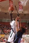03/81/10 - Zeinab Chan, junior history major, goes up for a layup in the Semifinals of the NAIA National Tournament against Oklahoma City University. The Lady Bulldogs advanced to the finals with a win of 63-61.