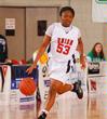 03/81/10 - Lavanda Ross, sophomore accounting major, dribbles down the court in the Semifinals of the NAIA National Tournament against Oklahoma City University. The Lady Bulldogs advanced to the championship game with a win of 63-61.