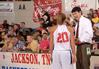 03/82/10 - Mark Campbell, head coach, and Kayla Hudson, junior psychology major, have a quick talk on the sidelines during the Championship game of the NAIA National Tournament. The Lady Bulldogs defeated Azusa Pacific University 73-65.