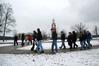 Prospective students endure the snowy weather to tour Union's campus. - Photo by Beth Spain