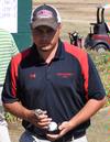 04/3/10 - Ryan Chandler receives his trophy for a third place finish in the Union University Spring Invitational.