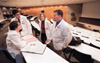 Common bond – Union graduates help each other
succeed at the University of Tennessee
Memphis Medical School. From left to right:
Catherine Scarbrough (’00), Jeff Jones (’00),
Stephanie Mabry (’01) and Brent Morris (’01). - Photo by Jim Veneman
