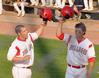 Alex Turner (right) and Josh Jones celebrate after a Jones home run. - Photo by Steven Aldridge