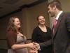 Tim Tebow greets Union students after speaking at the Roy L. White Legacy Golf and Gala, April 19. - Photo by Beth Spain