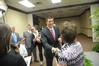 Tim Tebow, keynote speaker at the Roy L. White Legacy Golf and Gala, greets guests after the event. - Photo by Morris Abernathy