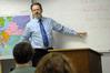 Dr. John Netland, professor of English and department chair, teaches a class.  - Photo by Morris Abernathy