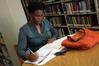 Many students chose to work at the quiet individual study tables in the Emma Waters Summar Library.  - Photo by Morris Abernathy