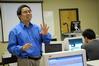 Dr. Max Haifei Li, associate professor of computer science, teaches a class.  - Photo by Morris Abernathy