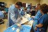 Nursing students work on simulations in Providence Hall. - Photo by Morris Abernathy