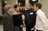 9/26/03 - Student organizers of the Jackson Union Sculpture Tour (JUST) Robert Alsobrook and April DePriest visit with featured artists Glenn Zweygardt and Phil Proctor during the JUST opening reception.