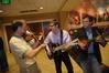 Hal Poe, Greg Thornbury, and Gavin Richardson, provided some fun pre-meal entertainment for the Faculty/Staff dinner.  - Photo by Morris Abernathy