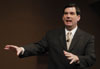 4/2/03 - Thom Rainer, dean of the Southern Baptist Theological Seminary's Billy Graham School of Missions, Evangelism and Church Growth, calls on Christians to be witnesses during a chapel address.