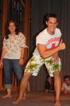 Brett Perkins, focus leader, entertains new students at the annual Focus Show by dressing like a lifeguard for a skit. - Photo by Ebbie Davis