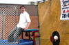 Senior Justin Veneman looks on in amazement as he narrowly misses being dunked at Fall Fest 2003. - Photo by Jonathan Blair