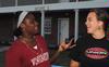 Bri Rauls, senior athletic training major and residence advisor for Hope 2, shares a laugh with Kristen Wells, assistant residence director.  - Photo by Victoria Stargel