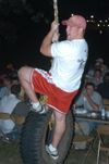 Junior Jacob O'Brien hangs out during SAE Rush. - Photo by Jonathan Blair