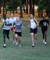 The men's cross country team prepares for the fall 2010 season.  - Photo by Ebbie Davis