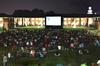 Students enjoy the movie "How to Train Your Dragon" at the first Movie on the Lawn of the semester, presented by SAC.  - Photo by Ebbie Davis