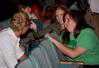 Students chat before chapel. - Photo by Ebbie Davis