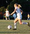 09/4/10 - Emily Craine takes the ball to the goal during a game against Delta State. The Lady Bulldogs won 1-0.