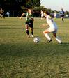 09/247/10 - Steffi King takes possession of the ball in a game against Delta State, where �鶹��Ƶ won 1-0.