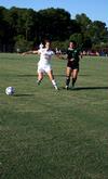 09/4/10 - Korie Elrod defends the ball against Delta State. The Lady Bulldogs won the game 1-0. 
