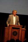 Richard Wells, vice president for church relations, relates his experience with riding motorcycles to his message during chapel. - Photo by Deanna Santangelo