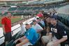 Members of Alpha Tau Omega enjoy West Tenn Diamond Jaxx Union Night at Pringles Park.  - Photo by Beth Spain