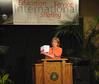 9/23/10 - Carolyn Bishop, president of the Consortium for Global Education, greets guests at the conference held in the Grant Event Center. 