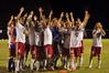 Union men's soccer celebrates with the fans after a win. - Photo by Meagan Comeaux