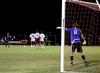 10/2/10 - Bulldog soccer players prepare to block a direct kick from Mid-Continent University during an October game. 