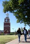 Union students leave White Hall after class on a crisp fall morning.  - Photo by Ebbie Davis