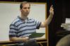 Sean Evans, associate professor of political science and department chair, teaches a class.  - Photo by Morris Abernathy
