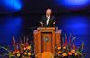 10/19/10 - David S. Dockery, Union University President, welcomes guests to the 13th annual Scholarship Banquet, featuring keynote speaker Laura Bush, former first lady of the United States. 