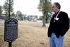 Ray Neil Graves, alum 1961, looks at the plaque that was put up where the university once was. The class of 1961 came back to Union for their 50th reunion during homecoming weekend. - Photo by Deanna Santangelo