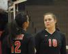 10/301/10 - Shelby Swink (10) talks to Marcela Madeira between plays. 