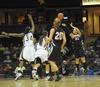 11/9/10 - Kayla Bryant shoots in a game against the Lady Commodores of Vanderbilt.