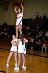Cheerleaders get the crowd pumped up before the Lady Bulldogs play against Oklahoma Baptist University in the first game of the 17th Annual Jackson Rotary Classic. Union defeated Oklahoma 76-62. - Photo by Deanna Santangelo