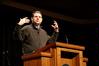 Keith Bates, associate professor of History, speaks in chapel. - Photo by Deanna Santangelo