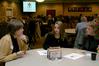 Carla Sanderson, provost and executive vice president, talks with prospective students during a winter preview day. - Photo by Deanna Santangelo