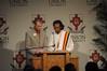 Zachary Pendergrass, coordinator of career planning and development, and Mikias Seid, senior computer science major, read scripture in two languages at the beginning of the 4th Annual Black History Month Program. - Photo by Morris Abernathy