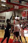 02/34/11 - Antoine Hall goes up for a shot in the game against Bethel University. The Bulldogs won the game 77-75.