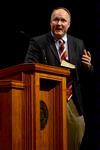 Jerry Tidwell, senior vice president for university relations, speaks to Union students during chapel. - Photo by Ebbie Davis