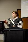 Dr. C. Ben Mitchell, Graves professor of moral philosophy, speaks on "Perfecting Ourselves to Death: Technology, Humanity, and the Quest for Perfection" at the Town & Gown lecture series. - Photo by Deanna Santangelo