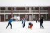 Students enjoy a day off from classes and play in the snow.  - Photo by Ebbie Davis