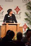 Jacqueline Taylor, assistant dean of students & director of career services, introduces the speaker at the 4th Annual Black History Month program. - Photo by Deanna Santangelo