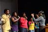 Members of MOSAIC choir lead music during chapel.  - Photo by Beth Spain